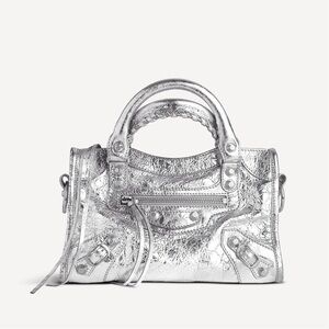 Balenciaga Le City Mini Shoulder Bag in Silver